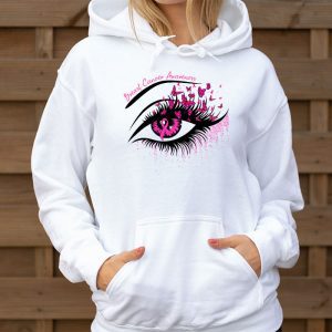 Breast Cancer Awareness Eye Butterfly Ribbon Women Hoodie 3 3