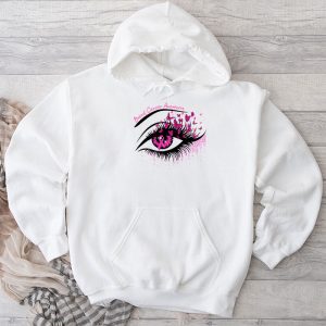 Breast Cancer Awareness Shirt Eye Butterfly Pink Ribbon Perfect Gift Hoodie