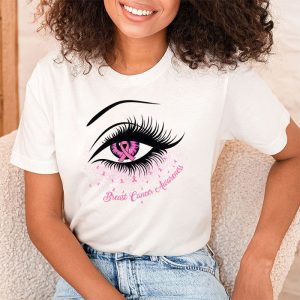 Breast Cancer Awareness Eye Butterfly Ribbon Women T Shirt 2 1