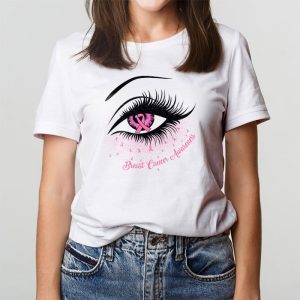 Breast Cancer Awareness Eye Butterfly Ribbon Women T Shirt 3 1