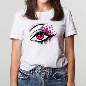 Breast Cancer Awareness Eye Butterfly Ribbon Women T Shirt 3 3