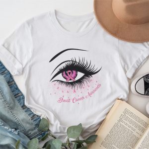 October Breast Cancer Awareness Eye Butterfly Pink Ribbon Perfect Gift T-Shirt