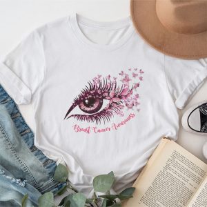 October Breast Cancer Awareness Eye Butterfly Pink Ribbon Perfect Gift T-Shirt