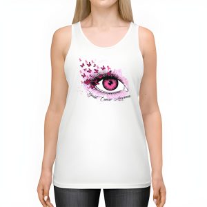 Breast Cancer Awareness Eye Butterfly Ribbon Women Tank Top 2