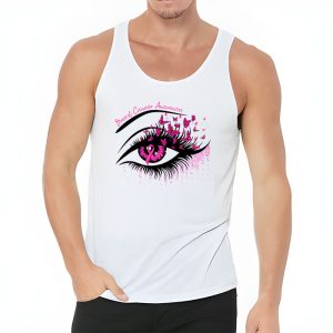 Breast Cancer Awareness Eye Butterfly Ribbon Women Tank Top 3 3