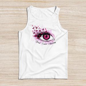 Breast Cancer Awareness Shirt Eye Butterfly Pink Ribbon Perfect Gift Tank Top