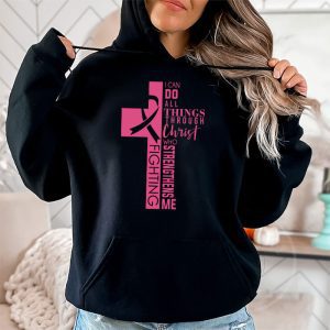 Breast Cancer Awareness Gifts Pink Cross Christian Verse Mom Hoodie 2 3