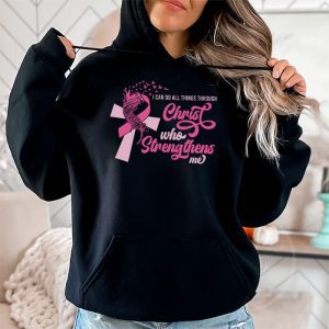 Breast Cancer Awareness Gifts Pink Cross Christian Verse Mom Hoodie 2 4