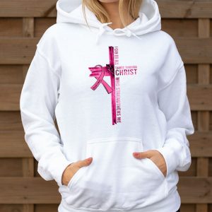 Breast Cancer Awareness Gifts Pink Cross Christian Verse Mom Hoodie 3 2