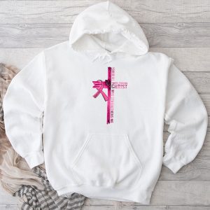 Breast Cancer Awareness Gifts Pink Cross Christian Verse Mom Hoodie