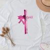 Breast Cancer Awareness Gifts Pink Cross Christian Verse Mom Longsleeve Tee