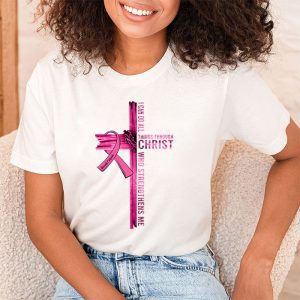 Breast Cancer Awareness Gifts Pink Cross Christian Verse Mom T Shirt 2 1