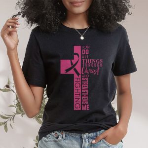 Breast Cancer Awareness Gifts Pink Cross Christian Verse Mom T Shirt 2 2