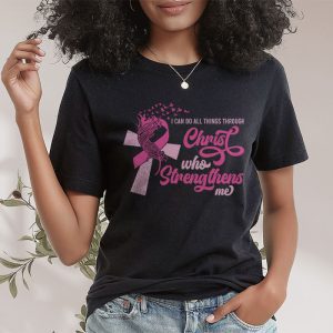 Breast Cancer Awareness Gifts Pink Cross Christian Verse Mom T Shirt 2 3