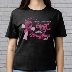 Breast Cancer Awareness Gifts Pink Cross Christian Verse Mom T Shirt 3 3