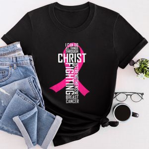 Breast Cancer Awareness Gifts Pink Cross Christian Verse Mom T-Shirt