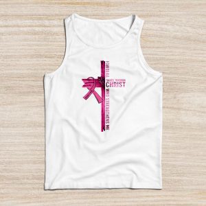 Breast Cancer Awareness Gifts Pink Cross Christian Verse Mom Tank Top