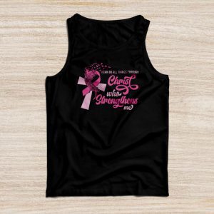 Breast Cancer Awareness Gifts Pink Cross Christian Verse Mom Tank Top