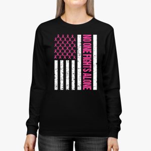 Breast Cancer Awareness Pink Ribbon USA American Flag Men Longsleeve Tee 3 1