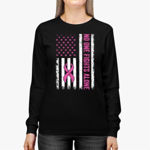 Breast Cancer Awareness Pink Ribbon USA American Flag Men Longsleeve Tee 3 2