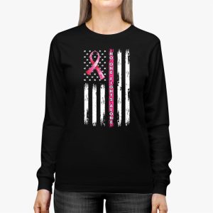 Breast Cancer Awareness Pink Ribbon USA American Flag Men Longsleeve Tee 3 3