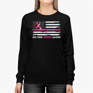 Breast Cancer Awareness Pink Ribbon USA American Flag Men Longsleeve Tee 3