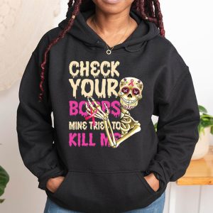 Breast Cancer Awareness Shirt Check Your Boobs Survivor Gift Hoodie 1 2