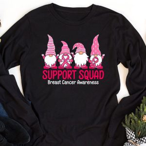 Breast Cancer Awareness Shirt For Women Gnomes Support Squad Longsleeve Tee 1 4