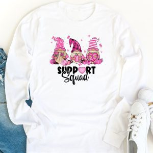 Breast Cancer Awareness Shirt For Women Gnomes Support Squad Longsleeve Tee 1 6