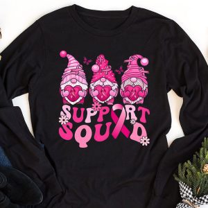 Breast Cancer Awareness Shirt For Women Gnomes Support Squad Longsleeve Tee 1 7