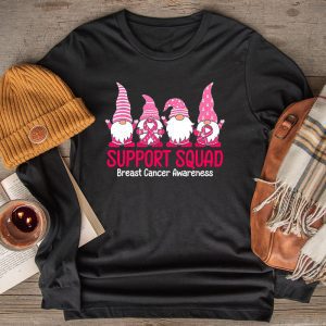 Breast Cancer Awareness Shirt For Women Gnomes Support Squad Longsleeve Tee 2 4