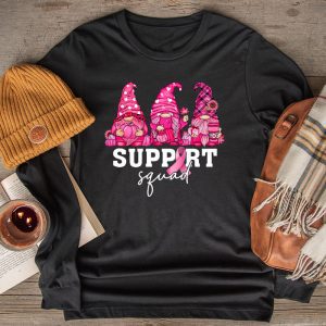 Breast Cancer Awareness Shirt For Women Gnomes Support Squad Longsleeve Tee 2 5