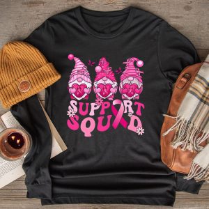 Breast Cancer Awareness Shirt For Women Gnomes Support Squad Longsleeve Tee 2 7