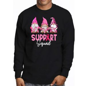 Breast Cancer Awareness Shirt For Women Gnomes Support Squad Longsleeve Tee 3