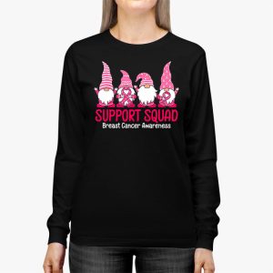 Breast Cancer Awareness Shirt For Women Gnomes Support Squad Longsleeve Tee 3 4