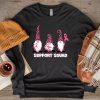 Breast Cancer Awareness Shirt For Women Gnomes Support Squad Longsleeve Tee
