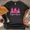Breast Cancer Awareness Shirt For Women Gnomes Support Squad Longsleeve Tee