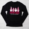 Breast Cancer Awareness Shirt For Women Gnomes Support Squad Longsleeve Tee
