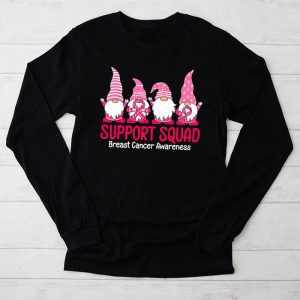 Breast Cancer Awareness Shirt For Women Gnomes Support Squad Longsleeve Tee