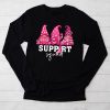 Breast Cancer Awareness Shirt For Women Gnomes Support Squad Longsleeve Tee