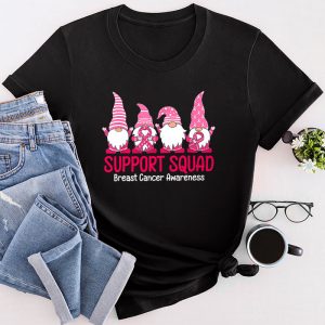 Breast Cancer Awareness Shirt For Women Gnomes Support Squad T-Shirt