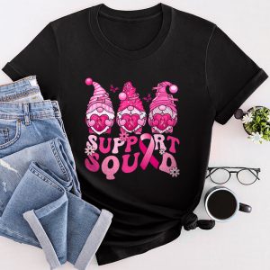 Breast Cancer Awareness Shirt For Women Gnomes Support Squad T-Shirt