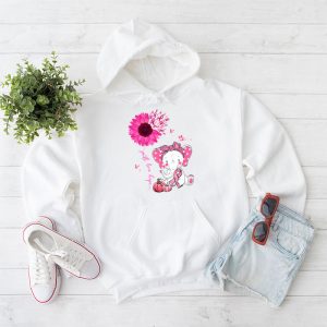 Breast Cancer Cute Elephant With Sunflower And Pink Ribbon Hoodie 1