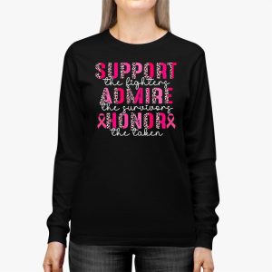 Breast Cancer Support Admire Honor Breast Cancer Awareness Longsleeve Tee 2