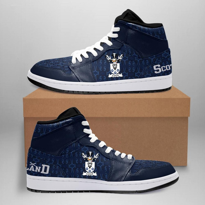 Caddell Family Crest High Sneakers Air Jordan 1 Scottish Home JD1 Shoes