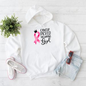 Cancer Picked The Wrong Girl Breast Cancer Awareness Hoodie 1 2