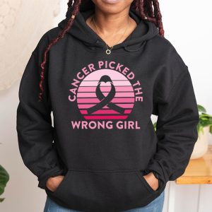 Cancer Picked The Wrong Girl Breast Cancer Awareness Hoodie 1