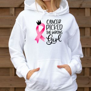 Cancer Picked The Wrong Girl Breast Cancer Awareness Hoodie 3 2