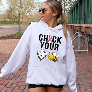 Check Your Boo Bees Shirt Funny Breast Cancer Halloween Hoodie 2