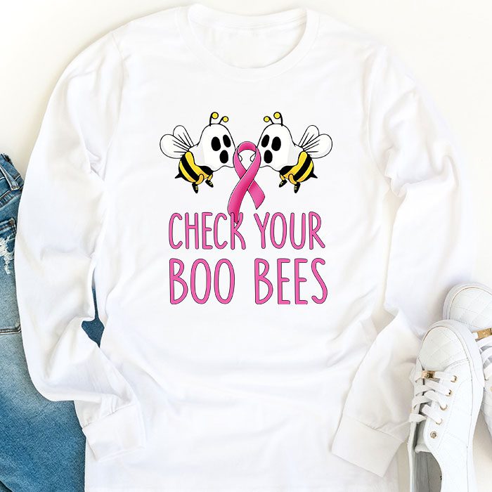 Check Your Boo Bees Shirt Funny Breast Cancer Halloween Longsleeve Tee 1 1
